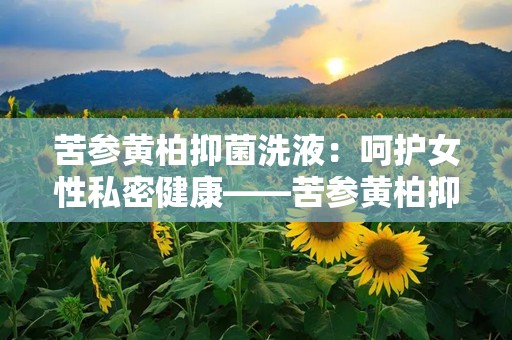 苦参黄柏抑菌洗液：呵护女性私密健康——苦参黄柏抑菌洗液