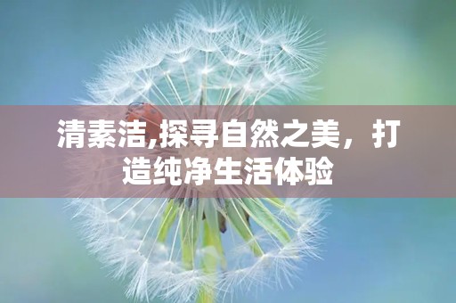 清素洁,探寻自然之美，打造纯净生活体验