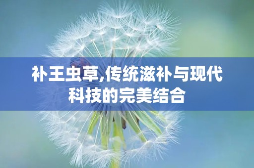 补王虫草,传统滋补与现代科技的完美结合