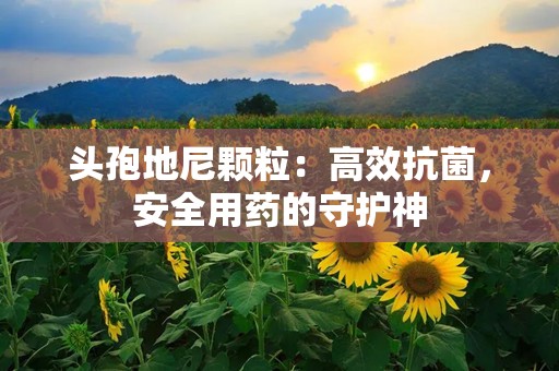 头孢地尼颗粒：高效抗菌，安全用药的守护神