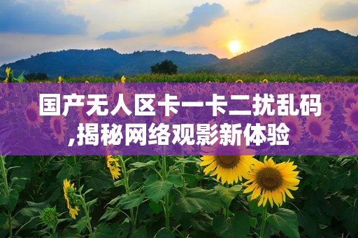 国产无人区卡一卡二扰乱码,揭秘网络观影新体验