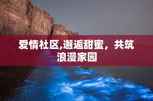 爱情社区,邂逅甜蜜，共筑浪漫家园