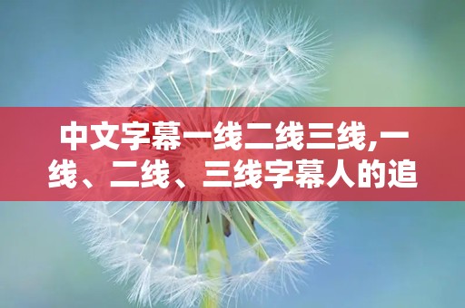 中文字幕一线二线三线,一线、二线、三线字幕人的追梦之路