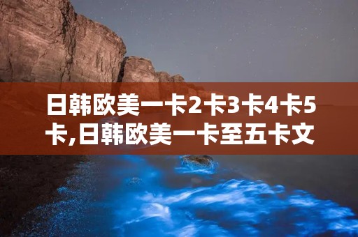 日韩欧美一卡2卡3卡4卡5卡,日韩欧美一卡至五卡文化现象解析