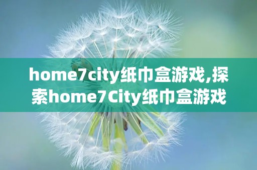 home7city纸巾盒游戏,探索home7City纸巾盒游戏的趣味世界