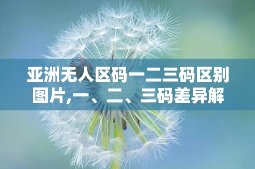 亚洲无人区码一二三码区别图片,一、二、三码差异解析