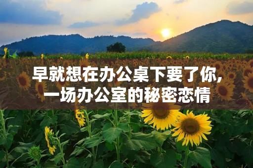 早就想在办公桌下要了你,一场办公室的秘密恋情